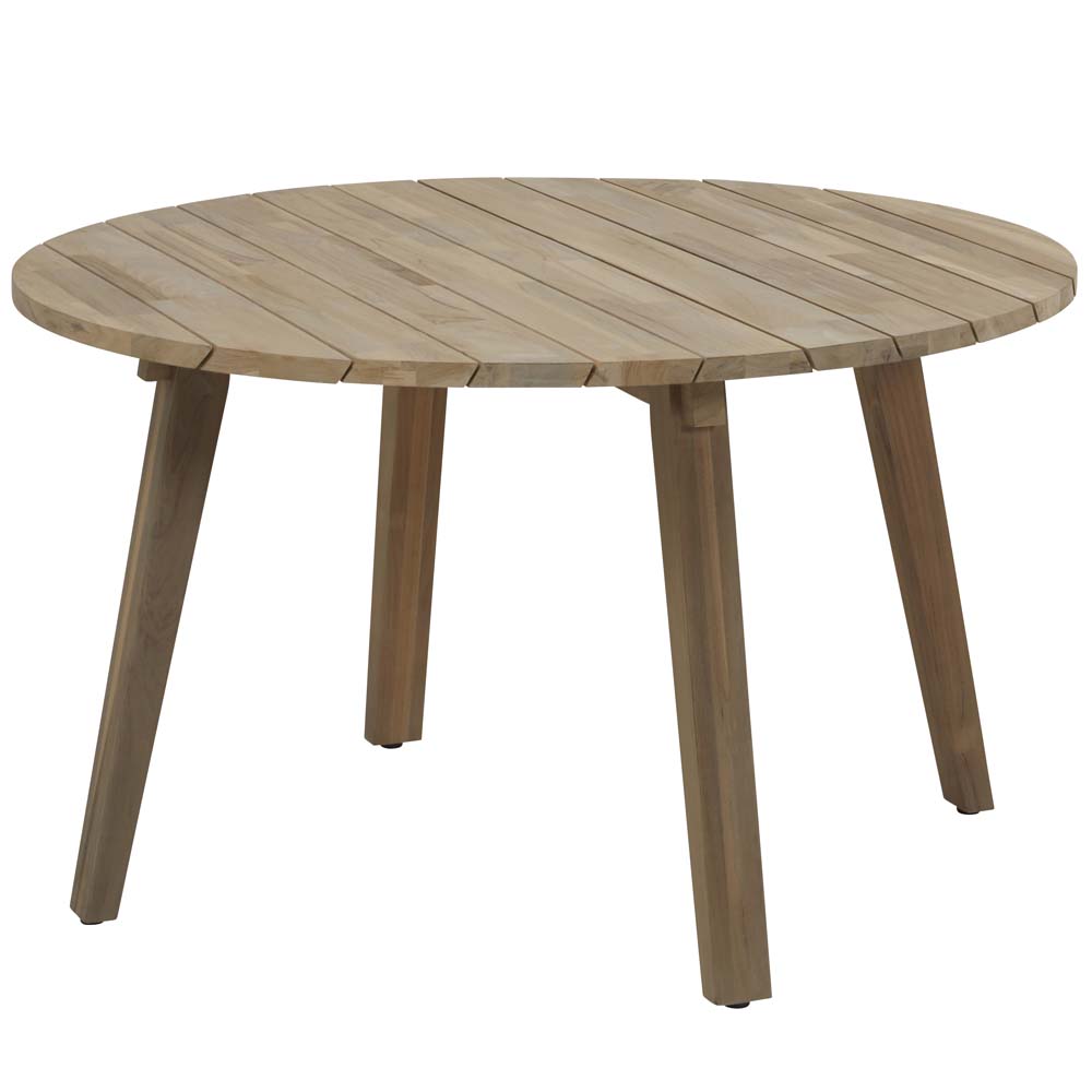 Round timber outdoor dining table deals